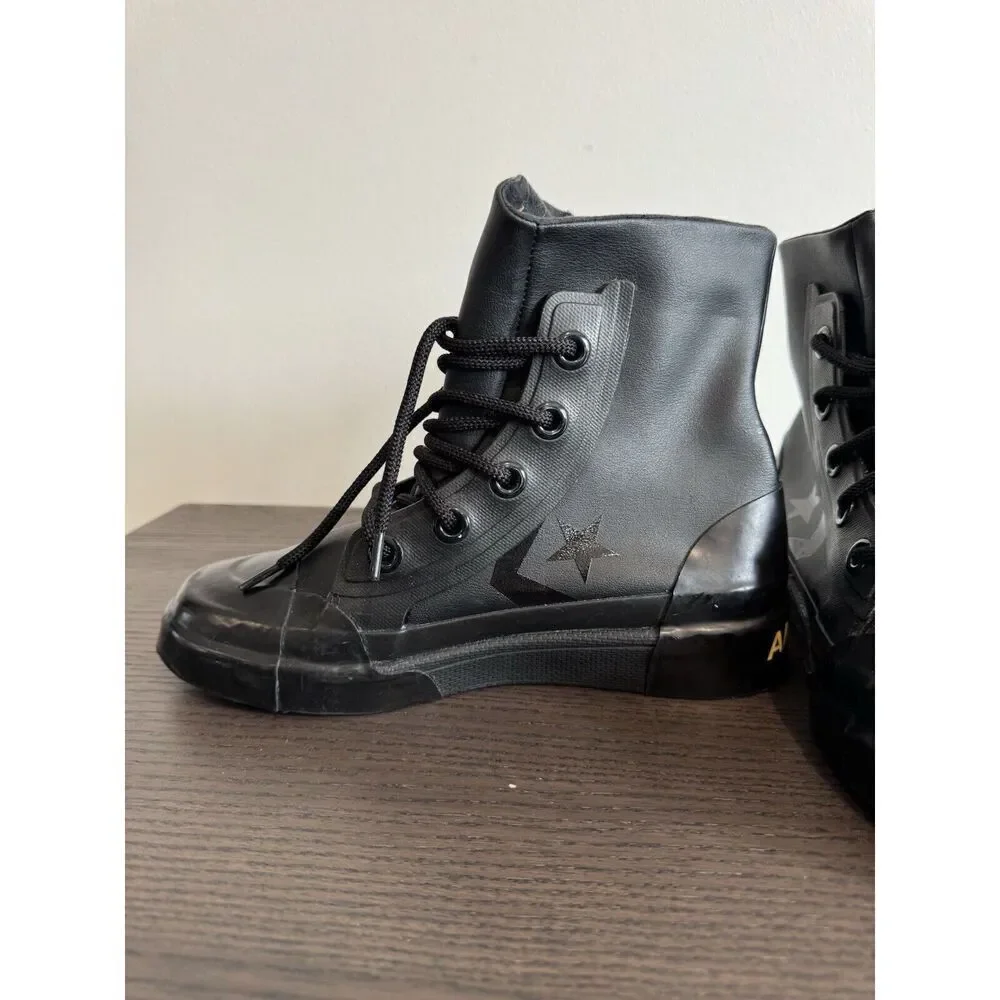 Converse Ambush Pro Leather High Top Women's 5.5 Triple Black Rubberized Sneaker - Picture 6 of 8